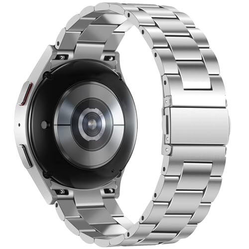 Image of Anlinser No Gap Bands Compatible with Samsung Galaxy Watch Ultra 7 /6 /5 /4 /FE Band 44mm 40mm /Watch 6 Classic Band 47mm 43mm /Watch 5 Pro 45mm /Watch 4 Classic, 20mm 22mm Metal Strap for Women Men