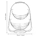 NONMON Frutero de 2 Pisos de Metal Cromado, Cesta de Frutas