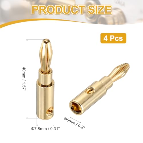 MECCANIXITY 4 Pcs Banana Plugs 4mm Cable Audio miniatura 2