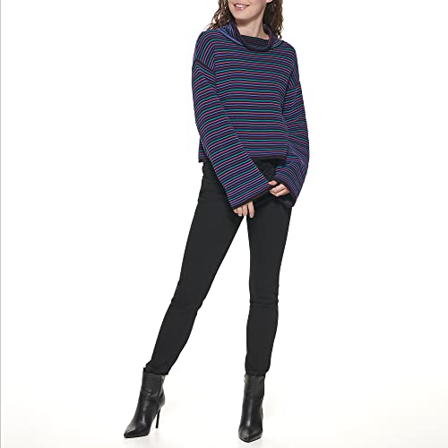 Image of DKNY Women's Turtleneck All-Day Comfort Cropped Sportswear Sweater