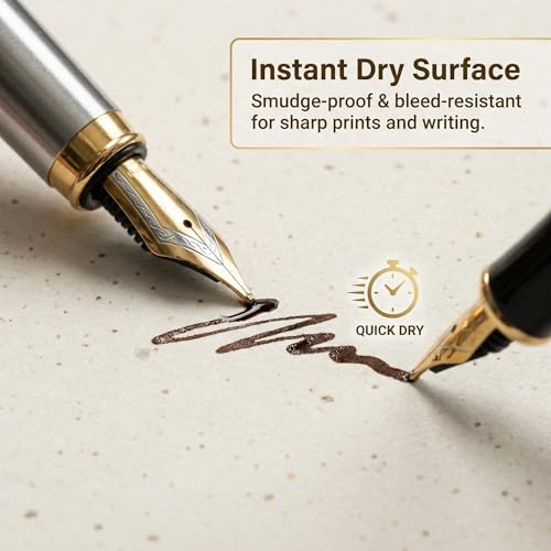 Rkixlix 25 Blatt Papier A4 Elfenbein Fotokarton Kartonpapier 250 g/m²A4 Tonpapier Tonkarton Creme Bastelpapier Bastelkarton Scherenschnittpapier für Menükarte Einladungen Briefe Scrapbooking