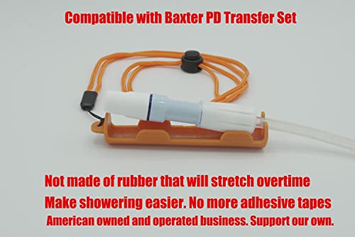 Peritoneal Dialysis Transfer Set Holder For Baxter - Protective Pd Accessories, Adjustable Neck Cord - Wearable Storage For Safety, Support -Stabilization - Secure, Comfortable Fit Patented (Orange) #TOP1