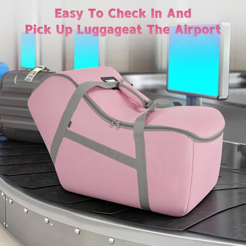 Image of Padded Car Seat Bag Compatible with Most Nuna Pipa Car Seats UPPAbaby MESA V2 without Base & Chicco KeyFit 30 and Base, Car Seat Travel Bag for Airplanes, Pink