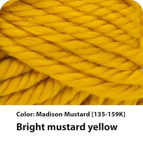 Image of Lion Brand Yarn 135-159 Hometown Yarn, Madison Mustard (1 skein) | Super Bulky Acrylic Fiber for Warm Crochet Blankets, Knit Winter Hats, Chunky Cardigans, Soft Scarves, Weaving