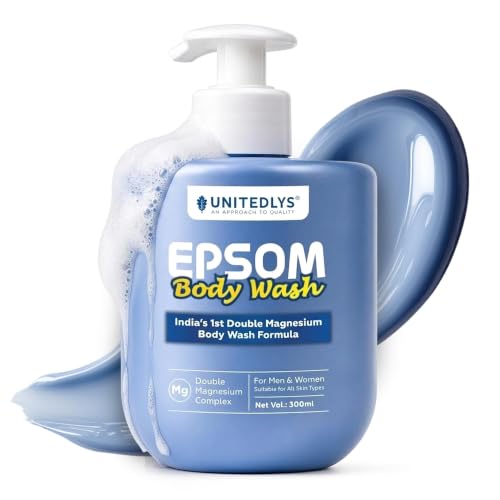Image of UNITEDLYS Epsom Body Wash with India's 1st Double Magnesium Complex 300ML | Epsom Salt Refreshing Shower Gel for Recovery & Deep Cleansing | Menthol, Turmeric & Arnica Infused Formula | Suitable for All Skin Type