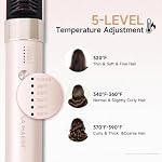 LA MAESII Brosse de lissage des cheveux, 2-in-1 Lisseurs de cheveux pour les femmes Améliorer le peigne lisseur de cheveux avec 5 Temps, Plasma,3D Brosse en forme de V, double tension, Salon professionnel anti-frisottis à la maison