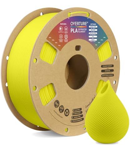 Image of OVERTURE PLA Filament 1.75mm, Neatly Wound 3D Printer Filament 1kg Spool (2.2lbs), Dimensional Accuracy + /- 0.02 mm, Fit Most FDM 3D Printers (Highlight Yellow)