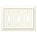 Brainerd 126360 Beadboard Triple Toggle Switch Wall Plate / Switch Plate / Cover, Cream