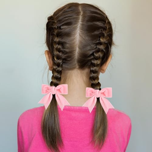 Velvet-Ribbon-Bow-Hair-Clip-Pink-Valentines-Christmas-Gift-Handmade-Cute-Alligator-Barrettes-Pins-Bowknot-Decor-Accessory-Small-for-Teen-Toddler-Baby-Girls-Kids-Women