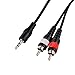 Produktbild CASCHA - Cinch auf Klinke Audio Kabel 6m, 2 x Cinch auf 1 x 3.5 mm Klinke, Y Splitter Stereo Kabel, Schwarz