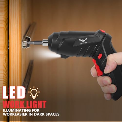 JENABOM Electric Screwdriver Cordless, Electric Screwdriver Kit with 45 Accessories, 3.6V/1300mAh Rechargeable Power Drill Driver, with USB Cable LED Light for Home Office DIY - Image 4