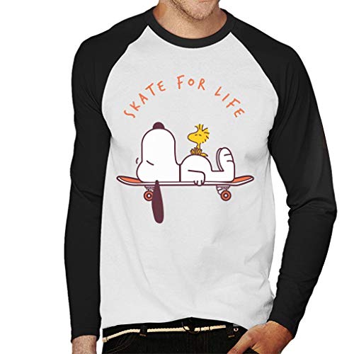 Skate for Life Snoopy and Woodstock Peanuts Men's Baseball Long Sleeved T-Shirt