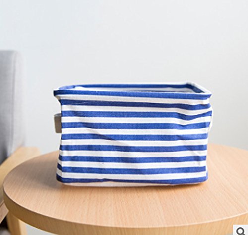 Lannu Pack 4 Canvas Storage Bins Basket Organizers Foldable Fabric Cotton Linen Blend Storage Bins For Makeup, Book, Baby Toy Basket, 8X6X5.5 Inch #TOP1