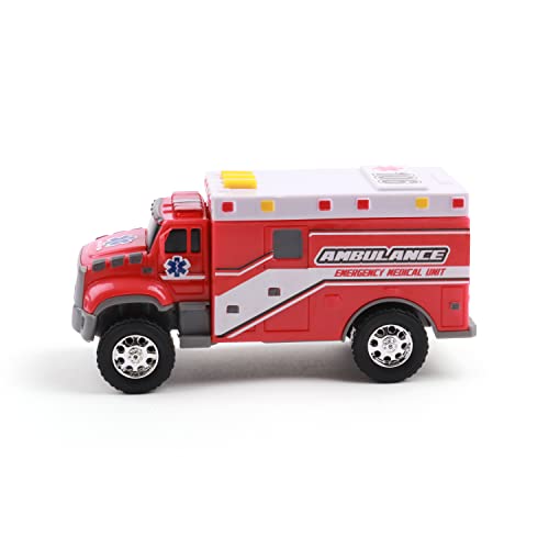 Mighty Fleet 57106MXX04 Toughest Minis 5 Inch Tough Cab Ambulance Toy W/Lights & Sounds thumb #5