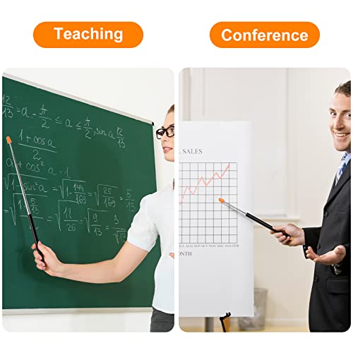 Vicloon Zeigestab Ausziehbar,120cm Ausziehbar Teleskopstab mit 2 Lanyard,Rostfreier Stahl,für Lehrer Whiteboard Tafel Zeiger für Präsentationen, Formate, Seminare