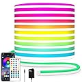 segrass 32.8FT Neon Rope Light,Flexible Led Rope Light Control with App/Remote,Multiple Modes Rope Lights,IP65 Outdoor RGB Led Neon Lights Waterproof,Music Sync Gaming Led Neon Light Strip for Bedroom