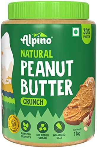 ALPINO Peanut Butter Smooth - Made with 100% Roasted Peanuts - 30g Protein, No Added Sugar & Salt, Gluten Free – Plant Based, Unsweetened Peanut Butter