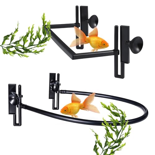 2 Pack Floating Plant Corral for Aquarium Floating Plant Fence for Aquarium Accessories Fish Tank Plants Fence Adjustable Height with Water Level Suitable for All FloatingPlant Aquariums (Style 2)