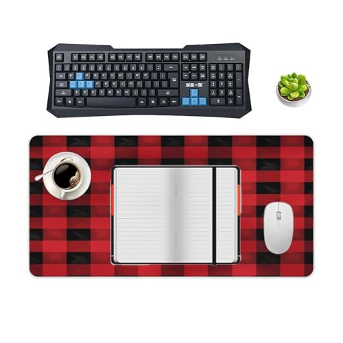 Mouse pad de escritorio grande con patrón burdeos y negro 60x30 cm miniatura 4