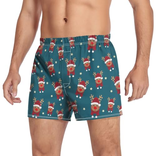Image of Men's Boxer Shorts Cotton Loose Underwear with Button Fly