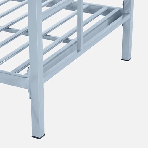 Image of Pilio Twin Over Twin Metal Bunk Bed | Bunk Bed Without Storage for Kids & Adult | Double Decker Bed for Kids Room| Space-Saving Twin Bunk Room| Bunker Bed Frame (Mattress Not Included)