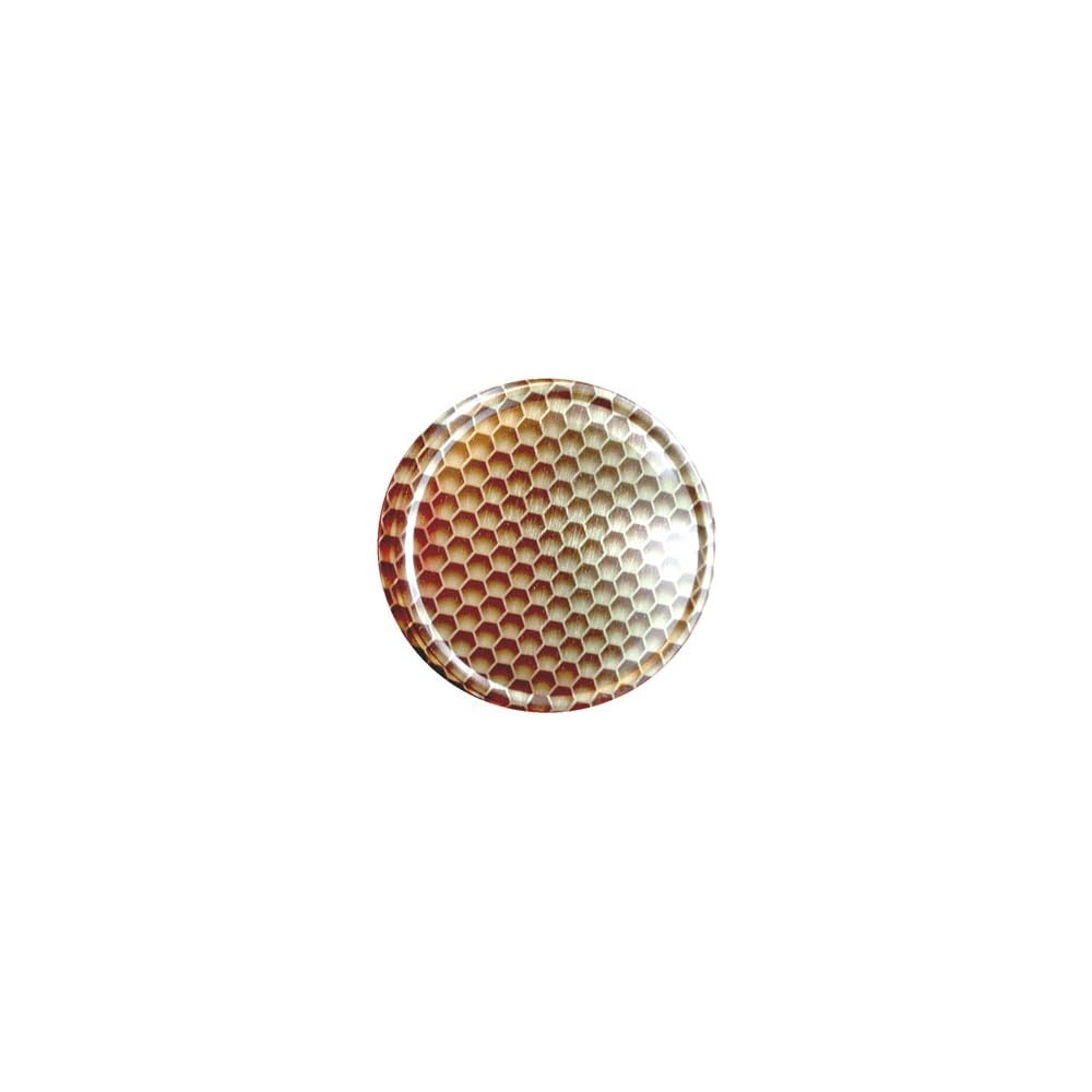 10 X JAM JAR CAP LIDS TWIST OFF - 63mm/ Normal & Deep. IDEAL FOR ANY TYPE OF PRESERVES,HONEY,JAM,MARMALADE,CHYTNEYS,THE LIDS ARE ACID PROOF. (Beehive Gold)