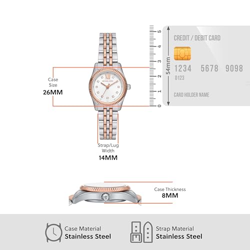 Image of Michael Kors Stainless Steel Analog White Dial Women's Watch-Mk4817Set, Band Color:Two-Tone