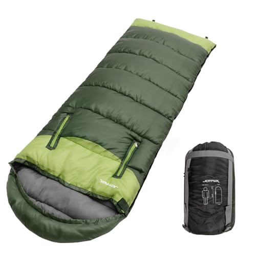 JOYFOX Saco de Dormir com Abertura para Braços, Impermeável e Térmico para Camping e Trilha, Adulto 210x75cm, Inclui Bolsa de Compressão