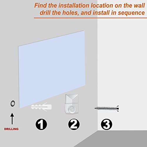 Image of N A 30 Pack Mirror Holder Clips Glass Retainer Clips Kit Mirror Hanging Kit Mirror Hanging Hardware with Screw,Mirror Hanging kit with Screws and Fixed Mirror Box Door (Classic Style)