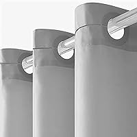 Vista 21 de Furlinic - Cortina de ducha beige sin ganchos, cortinas de baño de poliéster con 10 ojales divididos, impermeables y lavables a máquina