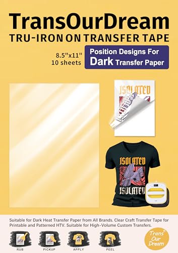 TransOurDream Tru-Iron On Transfer Tape for Inkjet Dark Heat Transfer...