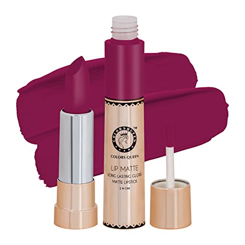 Image of Colors Queen 2 in 1 Matte Lipstick | Lip Matte | Long Lasting Gloss, Waterproof, Non Transferable| (36 - Hot Magenta 8g)