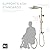 Fennocasa Polaris Lux Rain Shower System, includes 10” Square Rainfall Shower Head and Handheld Shower Combo, Height Adjustable Spray Holder, Retrofit, 60” Hose (2.5 GPM Brushed Gold)