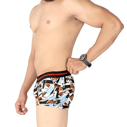 Image of Regular Fit Printed Cotton Trunks for Men |Combed Cotton, Stretchy Fabric, Anti-Bacterial and Microfibre Waistband (TKP)