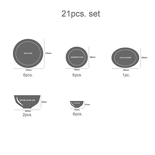 Image of Cello Opalware Imperial Vinea Opalware Dinner Set, 21 Pieces, White