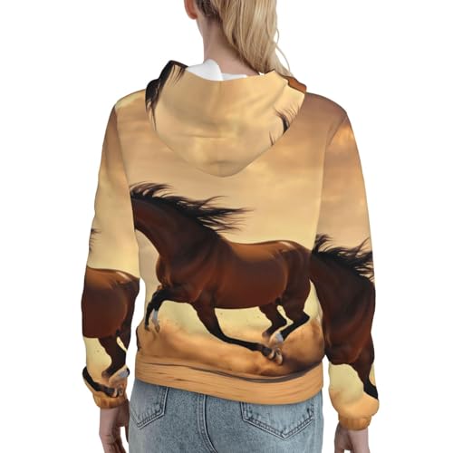 Sweat à capuche imprimé à rayures cheval pull ajusté - 4