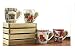 All For You X971 Christmas New Bone China Mug with Christmas Gift Prints Santa -Set of 4, 12 Oz, Gift Box (4 Piece Assorted Color)