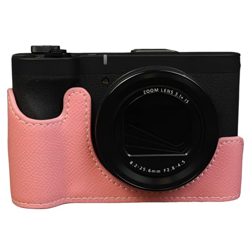 Étui pour Canon PowerShot V1 en similicuir rose protège votre boîtier photo portable