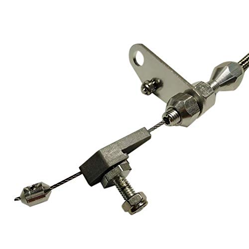 For All Ford C6 C-6 Transmission Kick Down Cable Kit, Stainless Braided Polished Transmission Detent Kickdown Trans Wiring Kit #TOP4