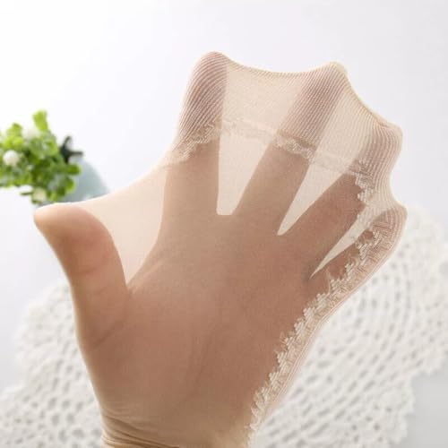 10 pairs Creative Comfortable Breathable Ultra-thin Elastic Cotton Bottom Women Ankle Socks Ladies Summer Socks Silk Socks(Beige)2