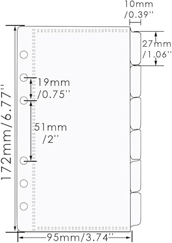 Miniatura 2 de 2 juegos de 6 pestañas A6 transparentes PP sobres de efectivo divisores sin cremallera hojas sueltas 6 agujeros A6 bolsillos para carpeta de