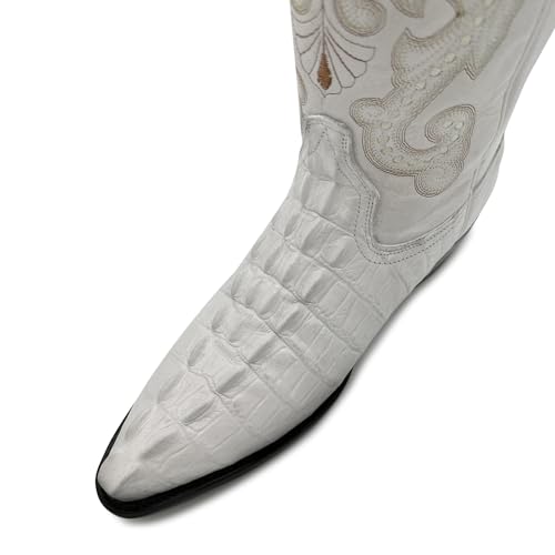 Western Shops Mens Crocodile Print Alligator Design Western Cowboy Boot4