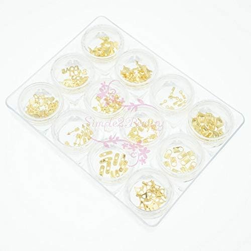 1 Set 120pcs Love Theme Heart Rose Flower Arrow Wings Key Loack Gold Plated Metal Nail Art Alloy Charms DIY Design Decorations