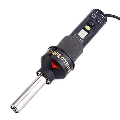 Yosoo Pistolet à air chaud, kit d'outils de soudure, station de soudure avec température contrôlée, pistolet à air chaud avec écran numérique à LED, 220 V, 450 W
