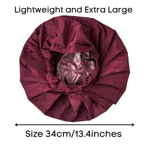Ttat Shower Cap Extra Large For Men & Women With Braids, Dreadlocks, Locs, Afro, Coily, And Long Hair, Waterproof, Washable, Reusable & Adjustable, Great For Home, Spa, Conditioning, Self Care, Hotel & Salon (Maroon) #TOP3