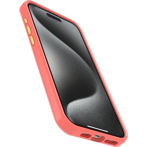 Image of OtterBox iPhone 15 Pro MAX (Only) Symmetry Series Clear Case - QUILTED POPPIES (Red), snaps to MagSafe, ultra-sleek, raised edges protect camera & screen