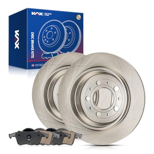 Image of KAX Rear Brake Kit, OE Brake Rotors and Ceramic Brake Pads | Fits Volvo S60 2001-2009, Volvo XC70 2003-2007, Volvo V70 2001-2007, Volvo S80 1999-2006, Automotive Replacement Brake Kit