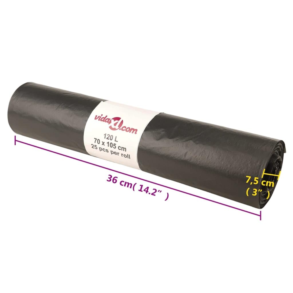 Bolsas de basura (250 unidades, 120 L, extra resistentes, resistentes a las fugas para el hogar, oficina, camping, senderismo, picnic, etc