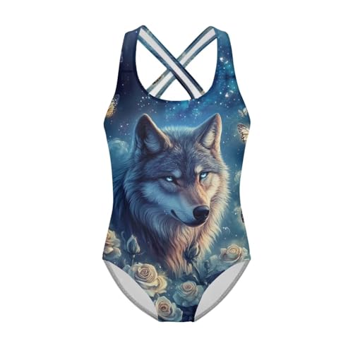 Girls One Piece Swimsuits Cross Back Straps Bathing Suit Beach Swim Suit Swimwear 5-14 Y