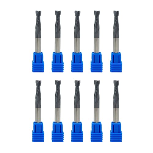 Image of Carbide Square End Mill - 2 Flute - 1 /4 inch 2T (10 Piece, 1 /4 inch) - for Milling Alloy Steels, Hardened Steel, Metal & More - Mill Bits Sets for DIYers & Professionals by LU&MN